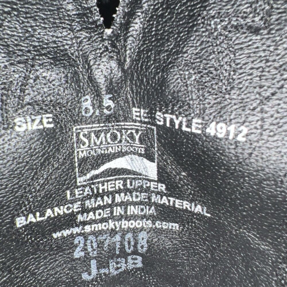 Smoky Mountain Boot Men 8.5EE Duke Black Distress Leather Cowboy Boot Style 4912 - Picture 5 of 7